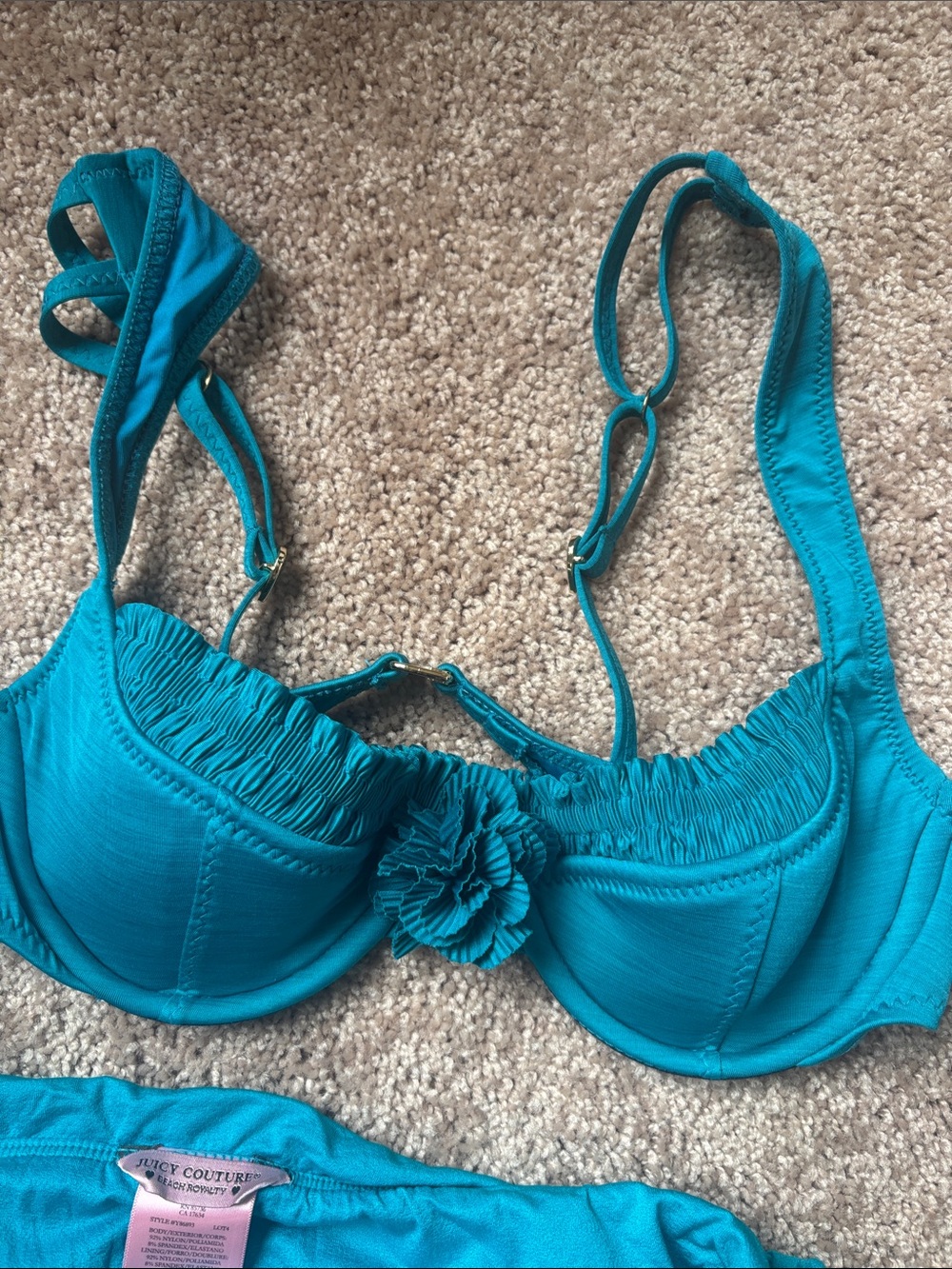 Juicy Couture swim skirt set bonus Betsey Johnson bikini top s/p - Picture 5 of 7